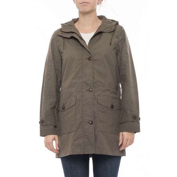 FilsonWomen’s Field Parka Waxed Cotton Olive Grey Jacket Coat Hooded Outdoors